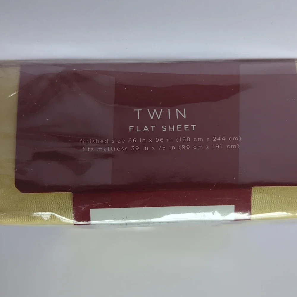 Springmaid Sheet Twin Flat Wrinkle Resistant Cotton Blend 250 Thread Count Yello